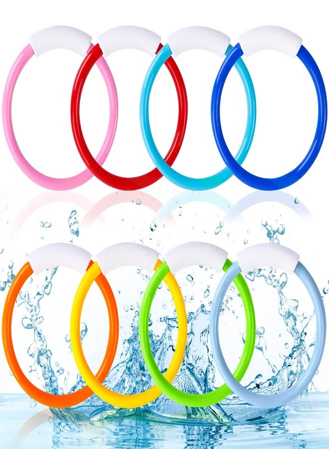 Vellibring 8PCS Pool Diving Swim Toys Colorful Underwater Training Sinking Throwing Dive Rings for Kids Summer Pool Swimming Party Favor Games - Image 1
